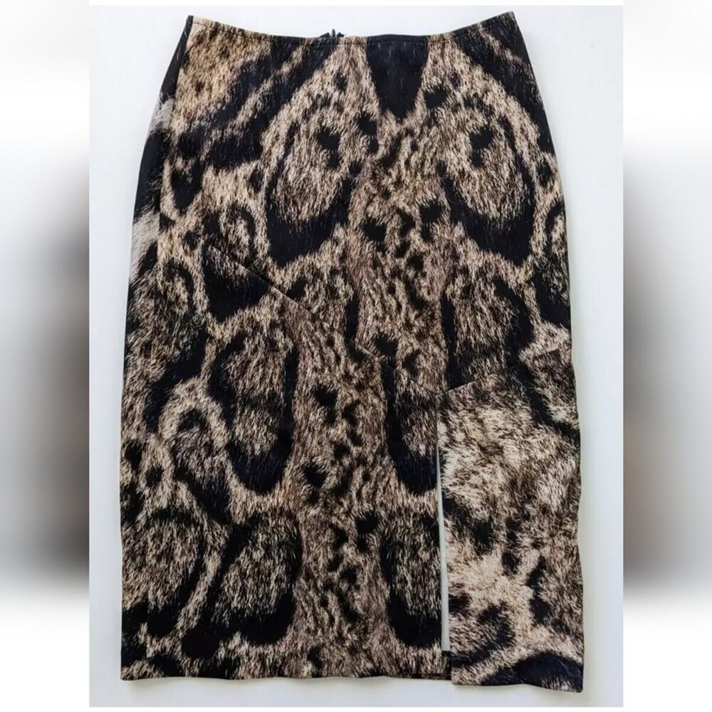 Yigal Azrouel Scuba Skirt, Leopard Print, Women's 6